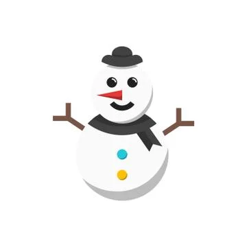 Snowman icon design with white background. flat design style. vector illustratio Stock Illustration