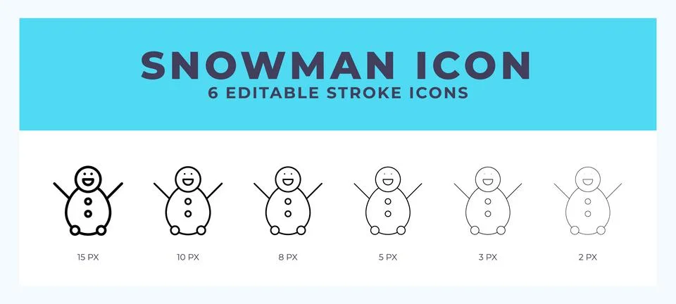 Snowman icon. Editable stroke line icon vector illustration. Stock Illustration