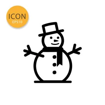 Snowman icon isolated flat style. Stock Illustration