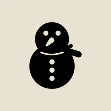 Snowman icon simple flat style Christmas symbol Stock Illustration