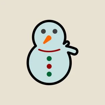 Snowman icon simple flat style Christmas symbol Stock Illustration