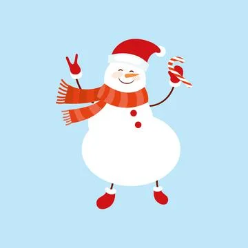 Snowman. Icon. Simple style. Vector illustration isolated on white background Stock Illustration
