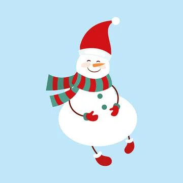 Snowman. Icon. Simple style. Vector illustration isolated on white background 스톡 일러스트