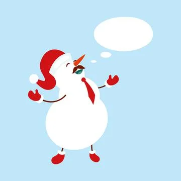 Snowman. Icon. Simple style. Vector illustration isolated on white background Stock Illustration