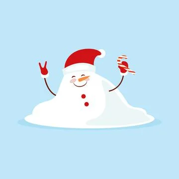 Snowman. Icon. Simple style. Vector illustration isolated on white background Stock-Illustration