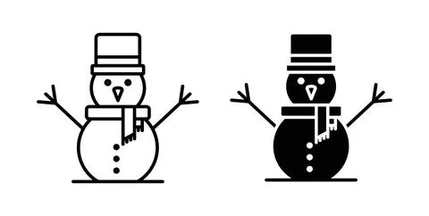 Snowman icon vector art Illustrations Stock Illustration