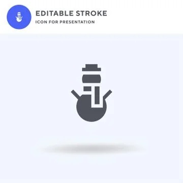 Snowman icon vector, filled flat sign, solid pictogram isolated on white, log Illustrazione stock