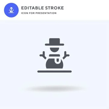 Snowman icon vector, filled flat sign, solid pictogram isolated on white, log イラスト素材