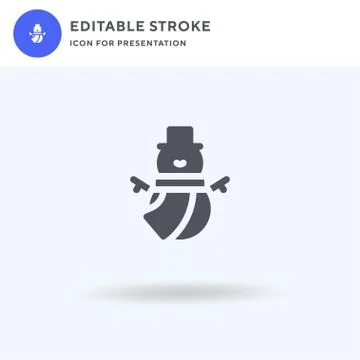 Snowman icon vector, filled flat sign, solid pictogram isolated on white, log Stockillustratie