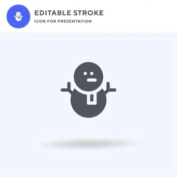 Snowman icon vector, filled flat sign, solid pictogram isolated on white, logo 库存插图
