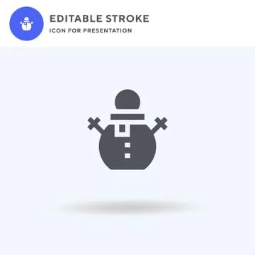 Snowman icon vector, filled flat sign, solid pictogram isolated on white, logo Illustrazione stock