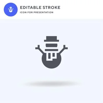 Snowman icon vector, filled flat sign, solid pictogram isolated on white, logo 库存插图