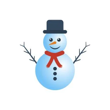 Snowman icon on white background. Stock Illustration