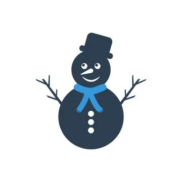 Snowman icon on white background. Stock Illustration