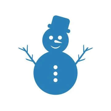 Snowman icon on white background. Illustrazione stock