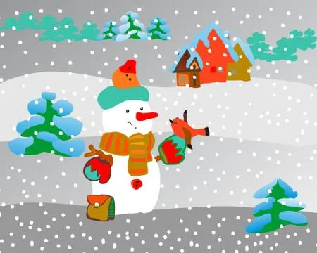 Snowman Illustrazione stock