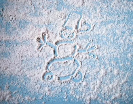Snowman image on the table Stock Photos