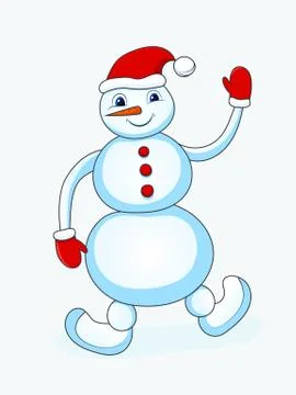 Snowman isolated objact on white background Stock Illustration