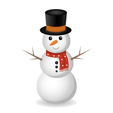 Snowman isolated on transparent background. Illustrazione stock