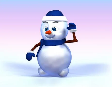 Snowman isolated vector 3d illustration. Stock Illustration