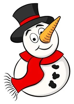 Snowman isolated on white background Stock Illustration