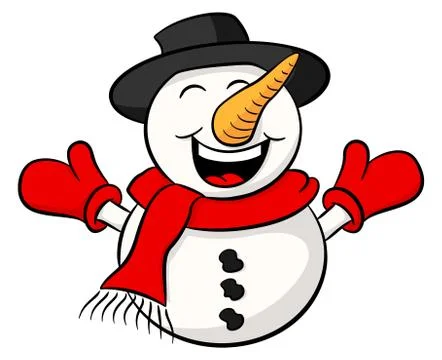Snowman isolated on white background Stock Illustration