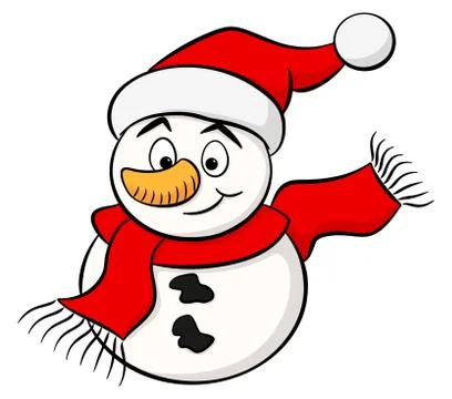 Snowman isolated on white background Stock Illustration