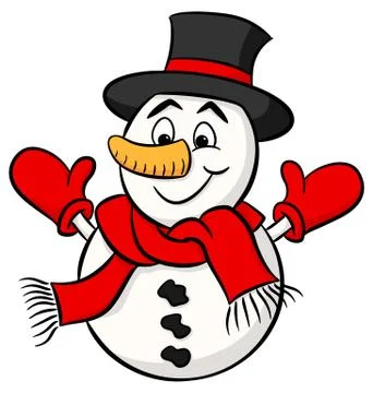 Snowman isolated on white background Stock Illustration