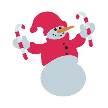 Snowman isolated in white background Stock Illustration