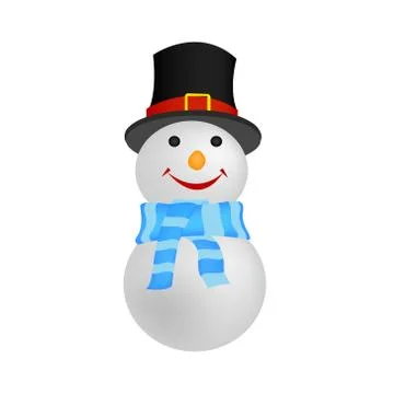 Snowman isolated on white background. vector illustration. Illustrazione stock