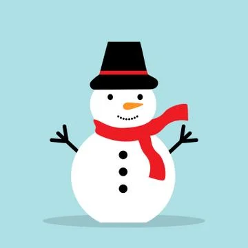 Snowman isolated on white background. Vector illustration. Stock Illustration