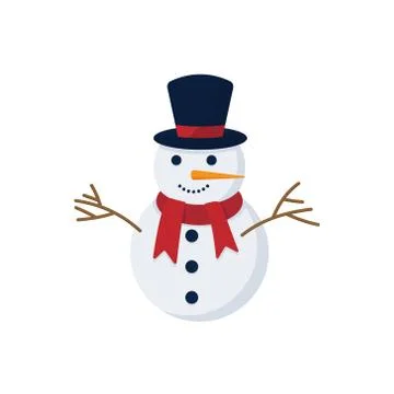 Snowman isolated on white background. Vector illustration Stock Illustration