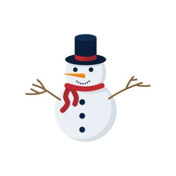 Snowman isolated on white background. Vector illustration Stock Illustration