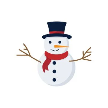 Snowman isolated on white background. Vector illustration Stock Illustration