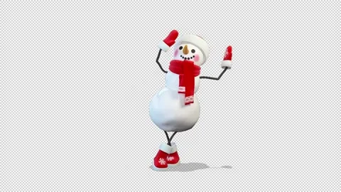 Snowman leans on an object and talks about it 動画素材 165024720
