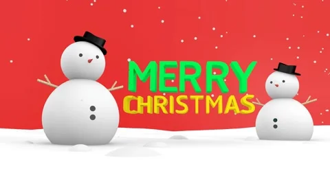 SnowMan Merry X'mas Stock Footage 44642420