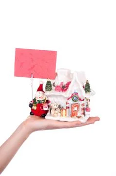 Snowman with message Stock Photos