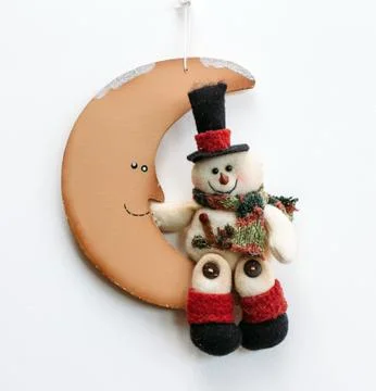 Snowman on the moon Stock Photos