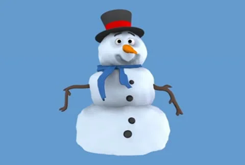 Snowman NTSC loop with alpha matte Stock Footage 10565399