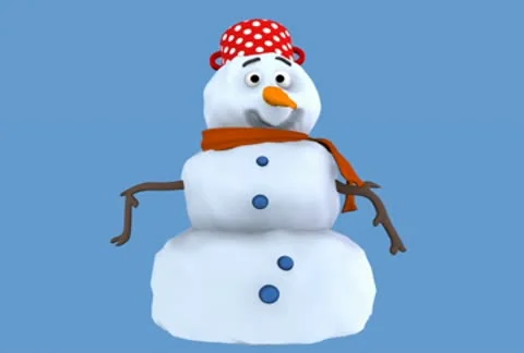 Snowman NTSC loop with alpha matte Stock Footage 10565406