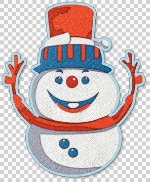 Snowman patchwork clipart 库存插图