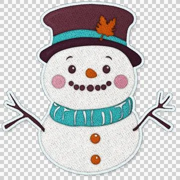 Snowman patchwork clipart Illustration