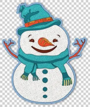 Snowman patchwork clipart Stock-Illustration