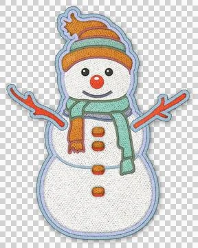Snowman patchwork element clipart. Stock Illustration