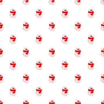 Snowman pattern creating seamless winter holiday background Stock Illustration
