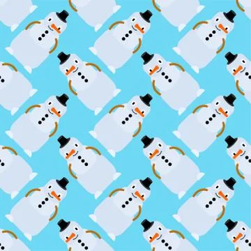Snowman pattern seamless. Christmas background. Xmas texture. New Year orname Stock Illustration