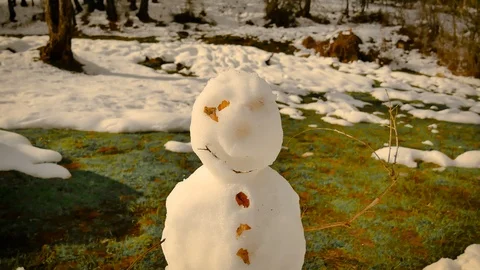 A snowman in Rascafria Stock-Footage 123689689