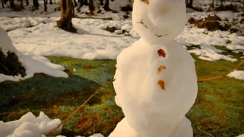 A snowman in Rascafria Stock-Footage 123689711