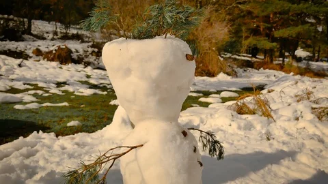 A snowman in Rascafria Stock-Footage 123704773