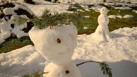 A snowman in Rascafria Stock-Footage 123704812